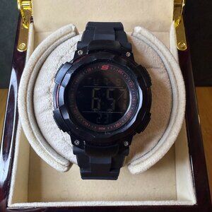 Sketchers Rosencrans Black/Red Digital Chronograph Sport Watch, 45mm